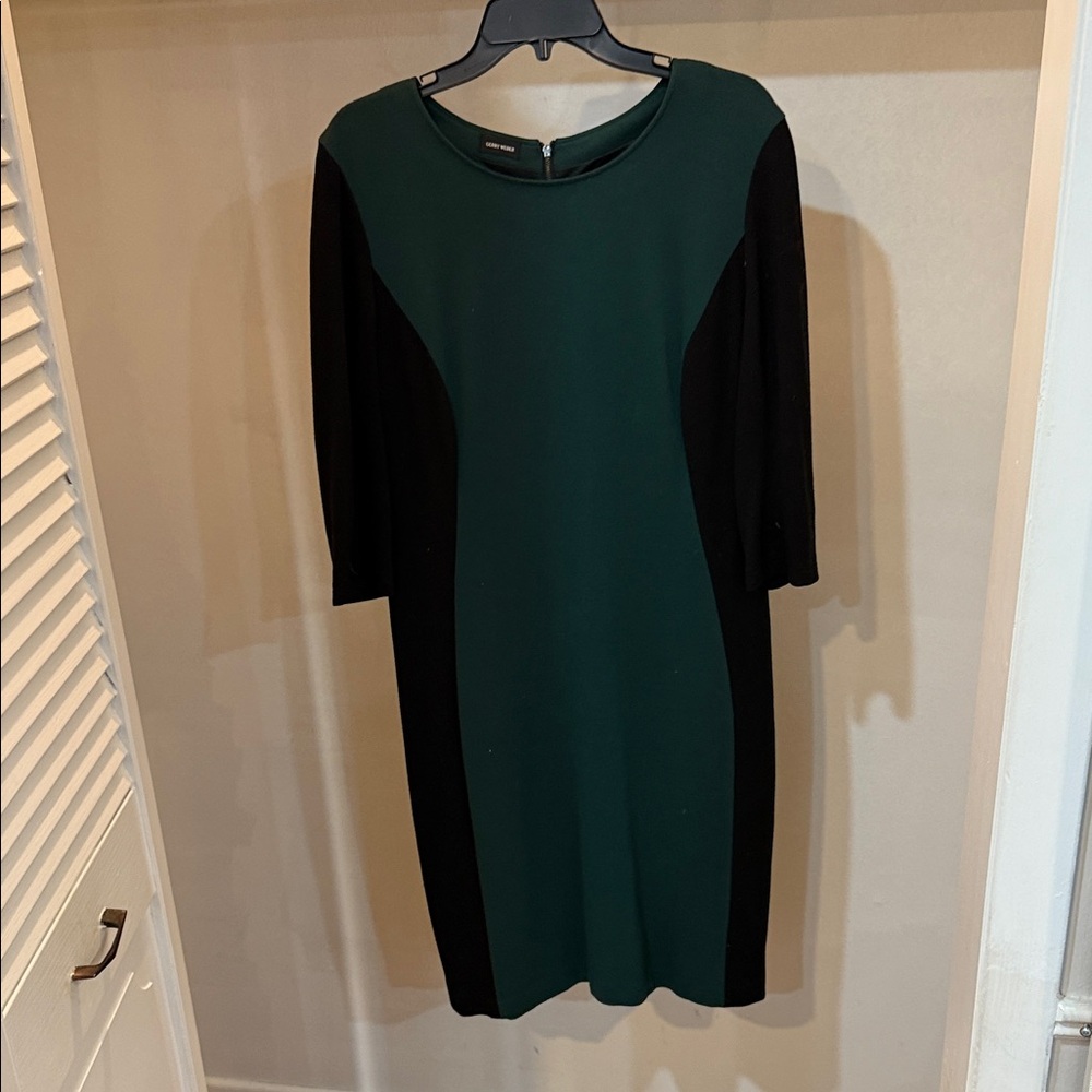 Gerry Weber Forest Green and Black Long Sleeve Dress